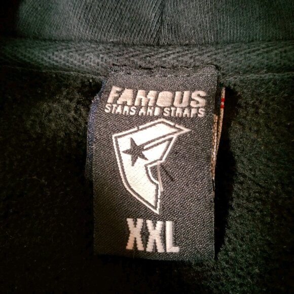 Famous Stars Straps Sweatshirt Men XXL Black Full Zip Skull Roses Hoodie - Picture 8 of 13